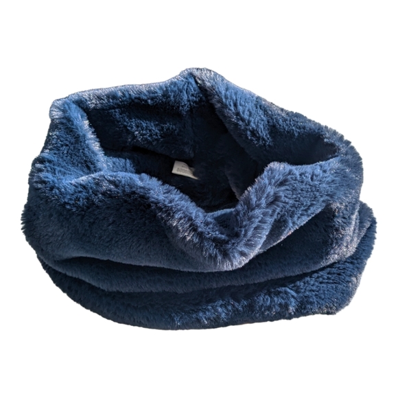 Gymboree Girls One Size Faux Fur Navy Dressy Cowl - Picture 3 of 5